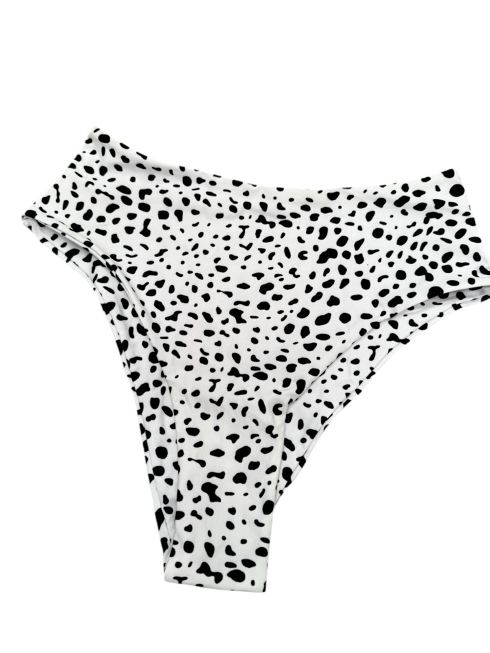 Zaful High-Waist Black & White Dalmatian Print Bikini Bottom